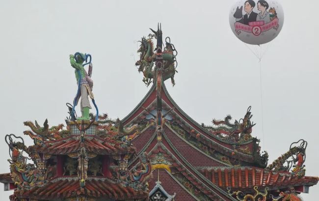 Воздушный шар, рекламирующий правящую Демократическую прогрессивную партию Тайваня в округе Илань. Автор: SCANPIX/AFP/SAM YEH