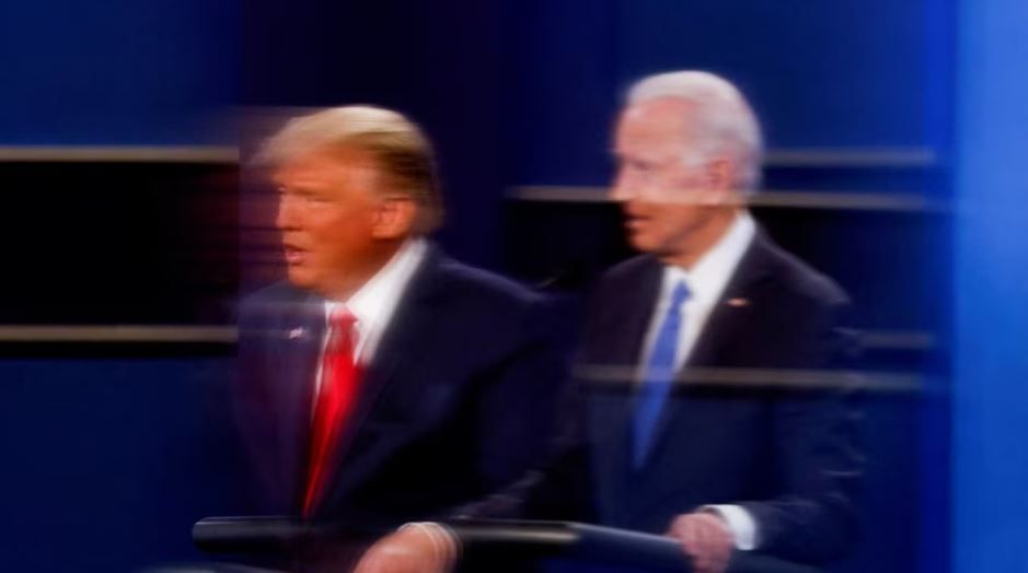 Дональд Трамп и Джо Байден накануне дебатов в ходе предыдущей президентской кампании, 2020 год